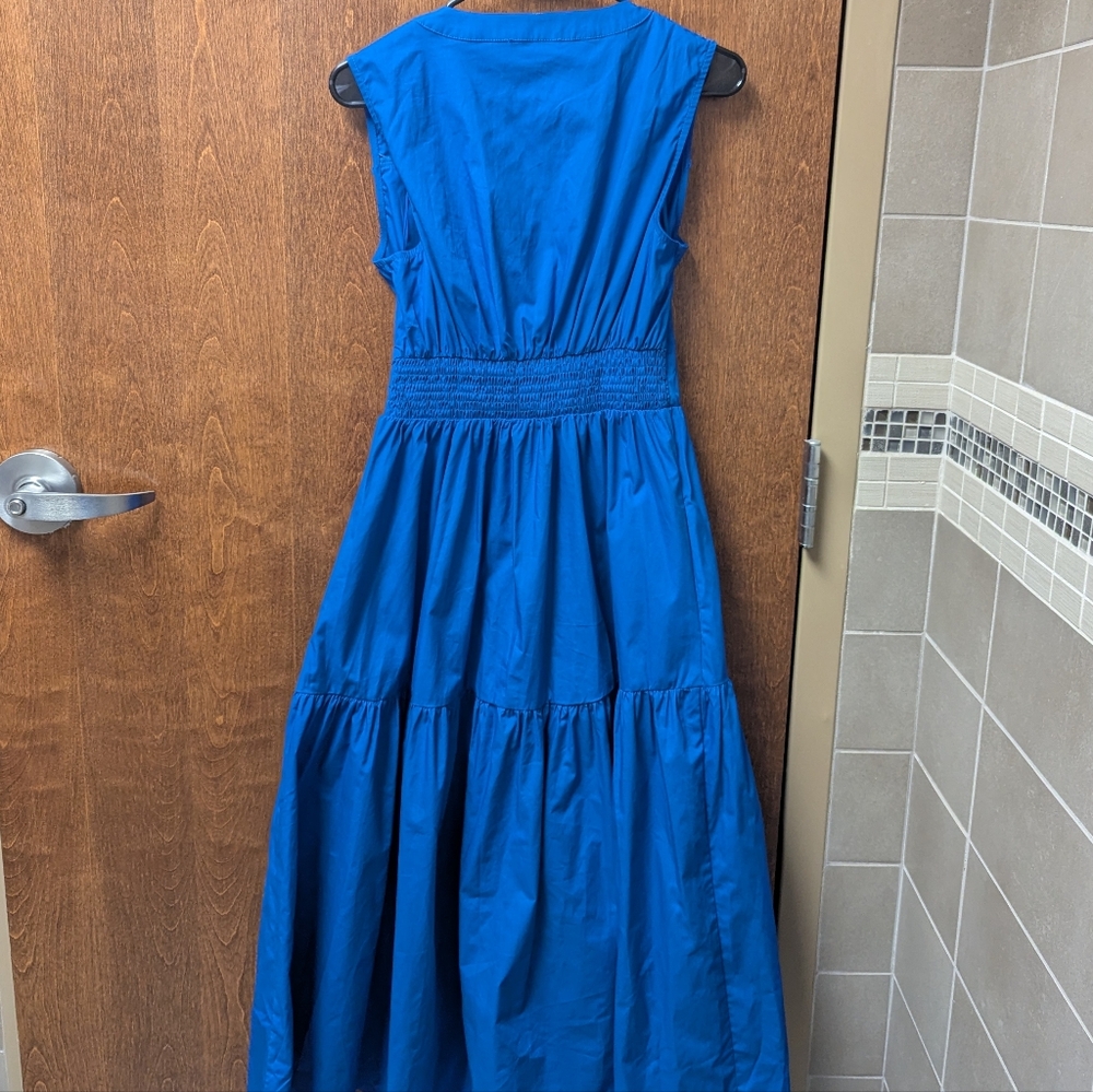 Flying Tomato Royal Blue Maxi Dress Smocked Waist Tiered Skirt Vacation Wedding - Picture 3 of 7
